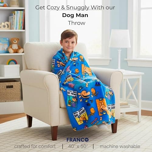 Franco Dog Man Supa Book Kids Bedding Super Soft Cozy Plush Throw, 40 in x 50 in, (Officially Licensed Product) thumbnail 2