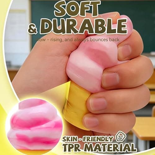 Ice Cream Squeeze Squishy, Ice Cream Cone Squishy, Slow Rise Sensory Fidget Toy for Party Favors (Sky-Blue) thumbnail 5