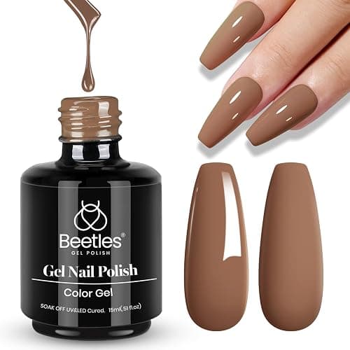 Beetles Brown Gel Nail Polish, 1Pcs 15ml Brown Winter Color Gel Polish Soak Off Nail Art Manicure Salon DIY Uv Lamp Nail Design Decoration at Home thumbnail 8