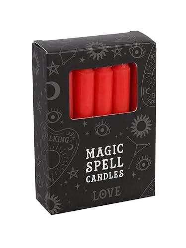 Magic Spell - Love Set of 12 Red Candles 10cm - Image 1