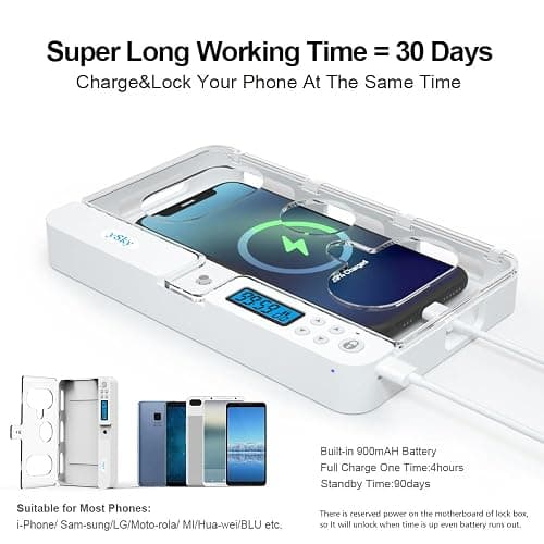 ySky Phone Lock Box with Timer,Phone Access Blocker Device for Cell Phones, Limits Smartphone Access, Reduces Screen Time & Improves Focus,Timed Jail Locker to Help Kids,Students, Adults Focus Back thumbnail 6
