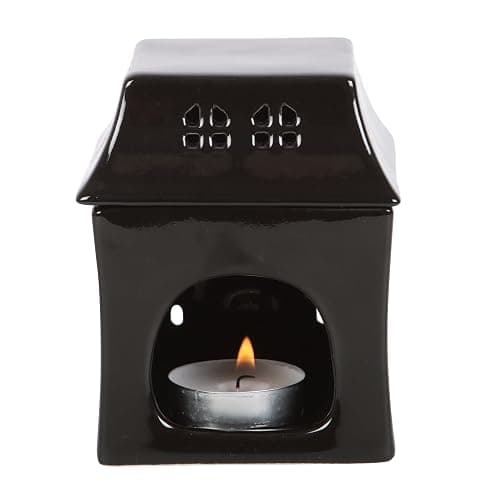 Gothic Decor Oil Burner - Haunted House Tealight Holder for Spooky Style Home Decor and Eerie Shadows Oil Warmer - Create a Bewitching Atmosphere with this Candle Holder thumbnail 5