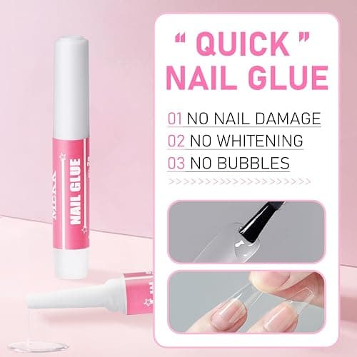 MEKK Nail Glue,Super Strong & Long-Lasting Nail Glue for Acrylic Nails,Press Ons & Nails Tips,Professional Adhesive for Nail Art Supplies,0.07OZ/PCS (12PCS) thumbnail 3