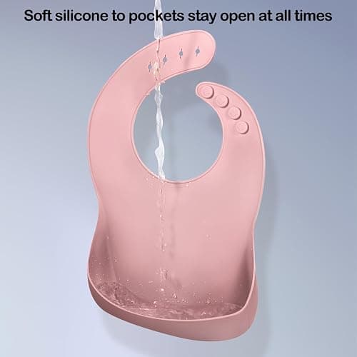 Eascrozn Silicone Bibs for Babies Toddler Set of 3, BPA Free | Soft Adjustable Waterproof Bibs for Feeding Essentials thumbnail 5