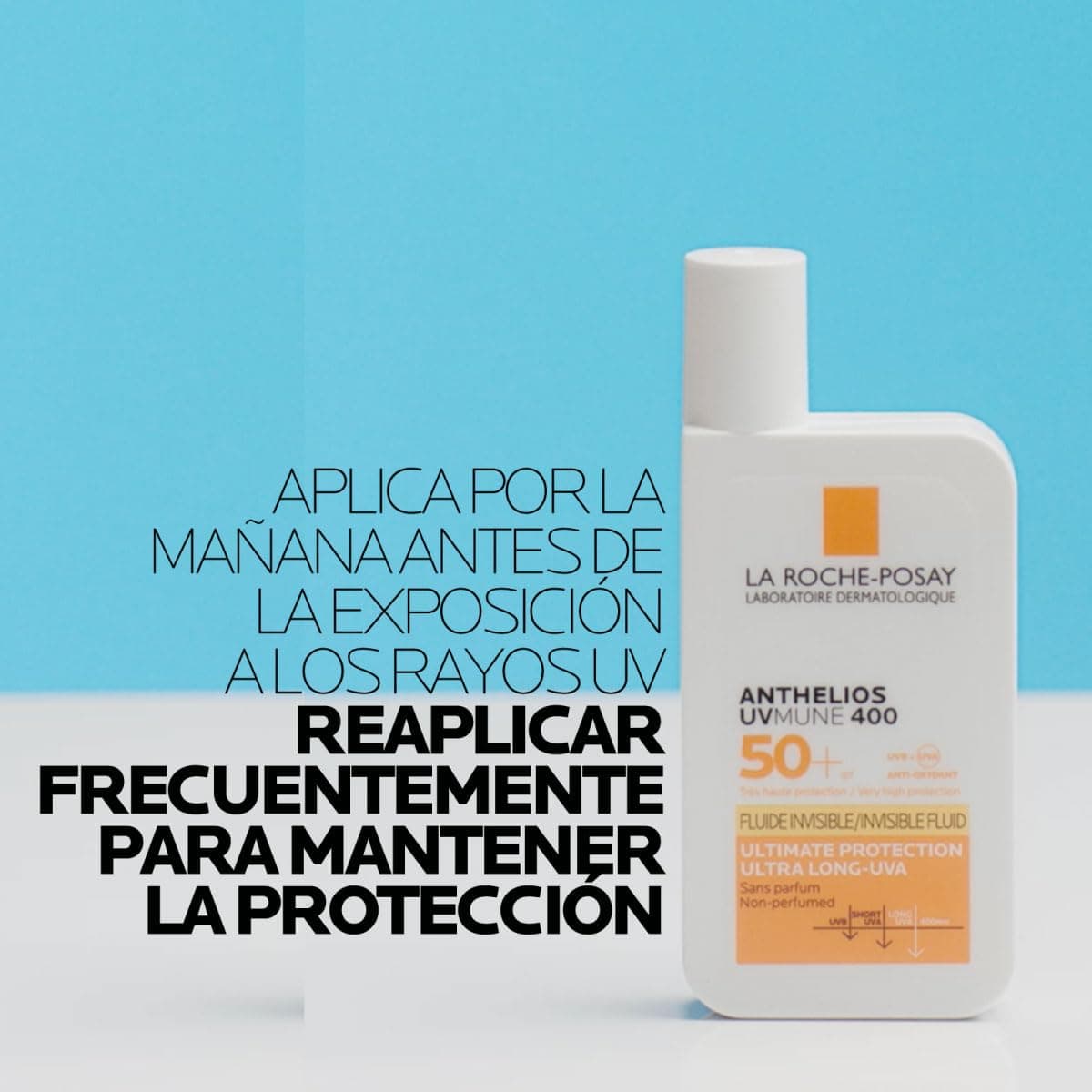 La Roche-Posay Anthelios UVMUNE Fluido Invisible FPS 50+ Protector Solar Facial para Todo Tipo de Piel con Máxima Protección Solar UV 50ml thumbnail 10