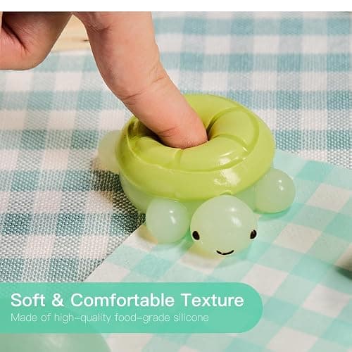 Cute Animals Taba Squishy Toys for Kids & Adults – Kawaii Stress Relief Fidget Sensory Toys, Soft Silicone Squeeze Gifts for Children, Teens, and Adults (Turtle) thumbnail 5