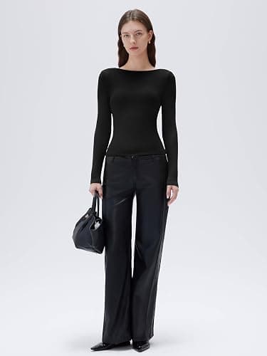 SUUKSESS Women Backless Going Out Tops Padded Modal Basic Long Sleeve Shirts thumbnail 7
