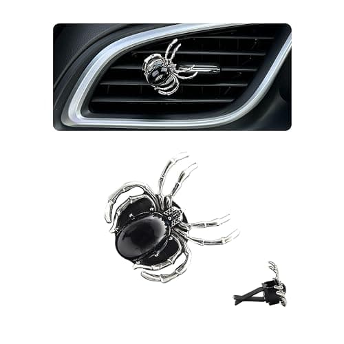 ORIESSE Black Spider Air Vent Clip Car Air Freshener Gothic Car Decor Cute Car Outlet Essential Oils and Perfume Diffuser Replaceable Scent Pads Teens Car Accessories - Image 1