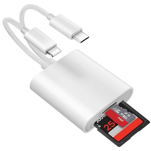 Loydia SD Card Reader, 2 in 2 USB C to Micro-SD Card Viewer Reader, Type C OTG Adapter Lightning Memory Card Adapter, Dual Slot for SD/MicroSD/SDHC/SDXC, Plug and Play - Image 1