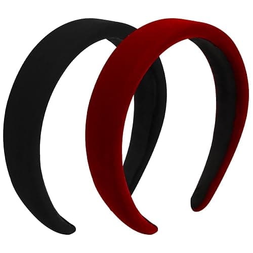 TERSE Black Velvet Headband for Women Non Slip Thick Head Band 1.3 Inches Wide Headband for Women’s Hair Fashion Hair Accessories Velvet Women Headbands thumbnail 2