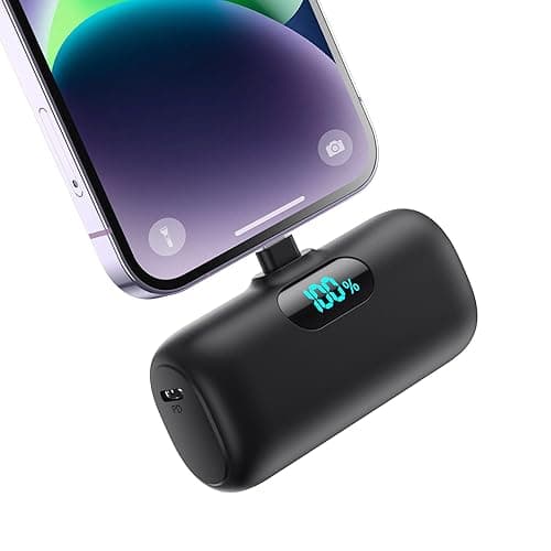 Small Portable Charger for iPhone,Upgraded 5000mAh PD Fast Charging Power Bank,Mini Battery Pack Backup Charger Compatible with iPhone 14/14 Pro Max/13/13 Pro/12 Pro/11/XS/XR/X/8/7/6 etc-Black - A-Black
