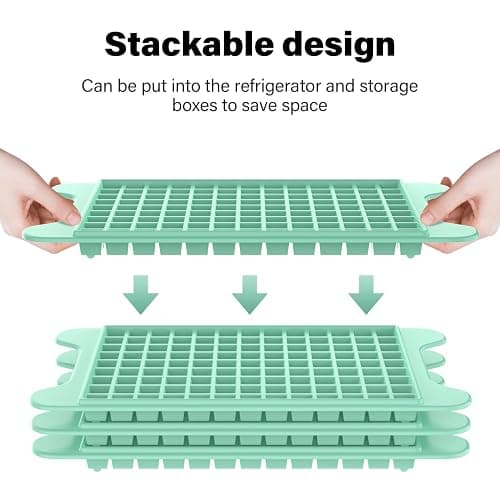 Mini Ice Cube Tray for Freezer: FDDBI Small Ice Trays for Freezer with Bin - 117×4PCS Easy Release Nugget Ice Tray - Crushed Ice Tray with Container thumbnail 3