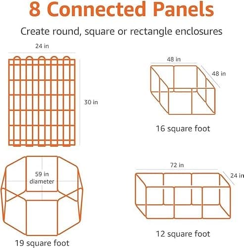 Amazon Basics Foldable Octagonal Metal Exercise Dog Playpen - Indoor/Outdoor, Single Door, Small (8 Panels, 24 x 30), Easy to assemble and store, 30" - Small, , Black - Single Door - 30"H thumbnail 3