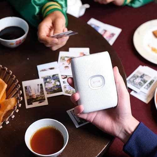 INSTAX mini LINK2 mini film format portable smartphone instant photo printer, multiple templates, Clay White thumbnail 4