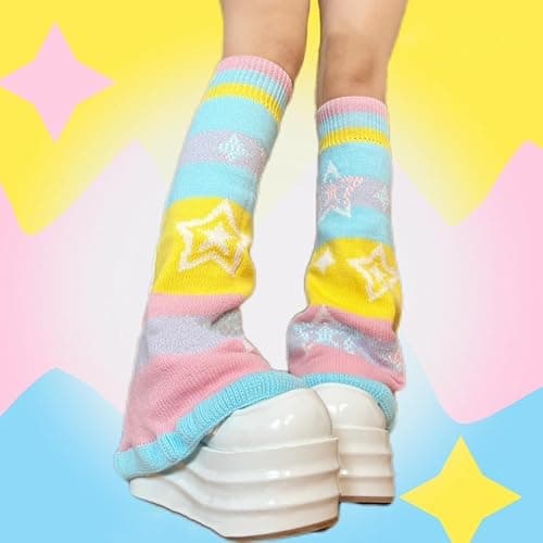 GGOOB Kawaii Leg Warmers Furry Leg Warmer Cutecore Harajuku Fairy Grunge Clothes Teen Girls Knit Long Socks Y2k Accessories thumbnail 8