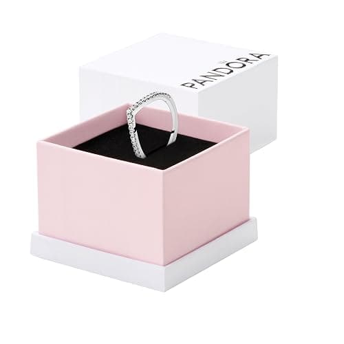 PANDORA Sparkling Wishbone Ring - Stackable Rose Gold Ring for Women - Gift for Her - With Gift Box - Image 1
