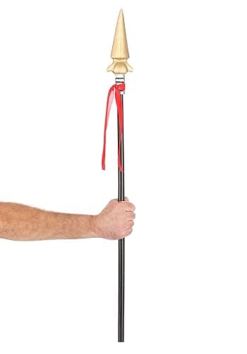 Fun Costumes Deluxe Spartan Spear Costume Accessory Robust Foam Shaft, 40" Long, Foam Spearhead, Red Fabric Accent, Ancient Rome Warrior Theme, Standard, Multicolor thumbnail 2