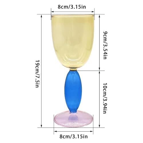 Creative Wine Glasses, 13.5 oz Red Wine Glass Colorful Wine Glass Goblet Wine Cocktail Juice Glass for Party Dinner Wedding Festival Kitchen Bar Celebration (1Pcs) (4) - 4 thumbnail 3