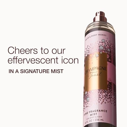 Bath & Body Works Champagne Toast Fine Fragrance Mist, Body Spray & Perfume for Women, Long-Lasting Personal Fragrance, Bubbly Champagne and Sparkling Berry Scent, 8 fl oz - 1 Pack thumbnail 2