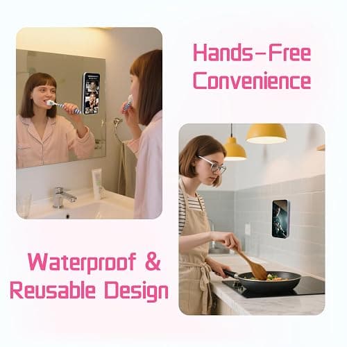 Oslynia 6 Pcs Silicone Suction Cup Phone Holder, Double-Sided Sticky Phone Suction Grip Accessories, Waterproof Hands-Free Suction Smartphone Mount, Cellphone Case Accessories (Pink, White, Black) thumbnail 7