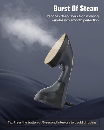 BEAUTURAL Steamer for Clothes, 2-in-1 Steam & Iron, 1200W Handheld Powerful Garment Fabric Wrinkle Remover with Burst Steam, Ceramic Heating Plate, 30-Second Fast Heat-up, Auto-Off (Only for 120V) thumbnail 4
