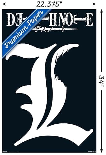 Death Note - L Symbol Wall Poster, 34L x 22.4W, Premium Unframed Version thumbnail 3