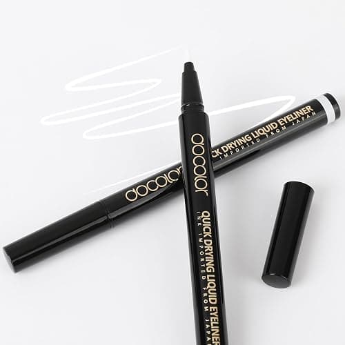 Docolor Waterproof Eyeliner Pen Super Slim Liquid Eyeliner Eye Liner Gel (White) - Black thumbnail 10