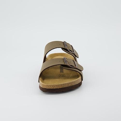 CUSHIONAIRE Lane Cork Footbed Sandals for Women – Comfortable Double Buckle Slip-On with Genuine Suede Footbed & Arch Support Slides for Women Footwear - 7 - Brown thumbnail 8
