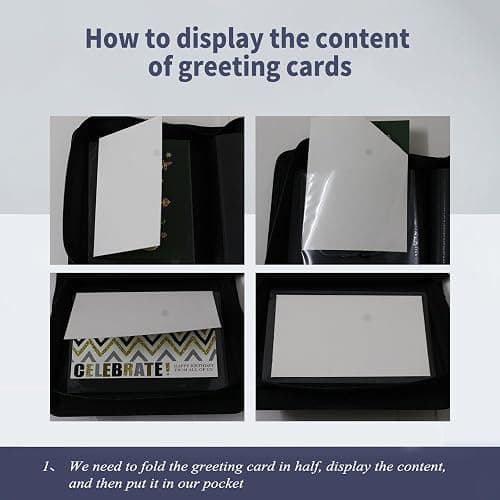 Magiarcana greeting card book organizer,christmas card photo album,birthday card organizer binder,for greeting card box keepsake storage and display,holds 84 cards (black) thumbnail 4