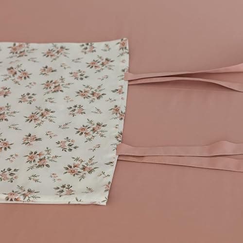 VM VOUGEMARKET Pink Flower Duvet Cover Set Twin 3 Pieces Girls Cottagecore Bedding Set 100% Cotton Peach Floral Comforter Cover with Zipper Closure,Vintage Country Bedding-68x86 Inch thumbnail 9