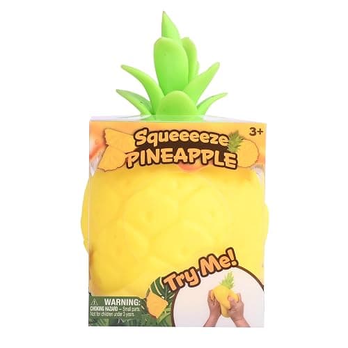 Sunny Days Toymendous Squishy Pineapple - Jumbo Stress Ball - Ages 3+ | Thermoplastic Rubber TPR, 6.5 in Tall, 4 in Wide, Yellow, Stress Relief Fidget, Fruit Theme, Ages 36+ Months, 1 Pack thumbnail 6