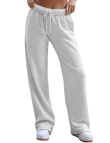 HeSaYep Women's Wide Leg Sweatpants 2025 Trendy Interior Drawstring Baggy Sweatpants High Waisted Casual Trousers Jogger Pant - Image 1
