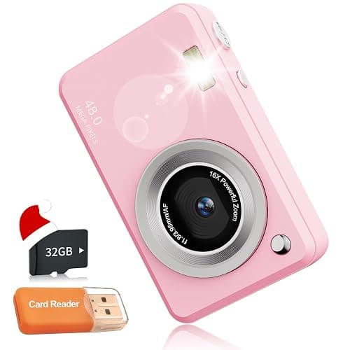 Digital Cameras FHD Camera for Kid Boys Girls Compact Digital Point and Shoot Camera with 16X Zoom 32GB Card Kids Camera for Kids - Image 1