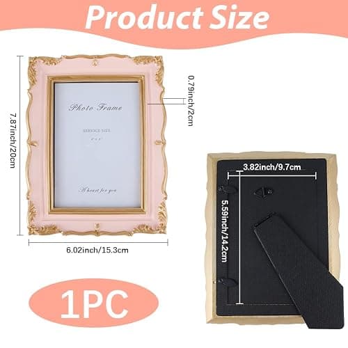 SOFPLATE Marcos de Fotos Vintage Rosas 5x7 marco Decorativo Portafotos Antiguo Adornado con Tapete Acento Shabby Chic Exhibición de Fotos para 4x6 fotos Sobremesa Escritorio O Pared Horizontal O Verti thumbnail 3