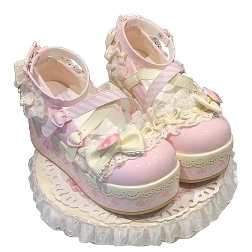 Pink Platform Mary Jane Shoes for Women - Y2K Lolita Style Chunky Heel Cute Oxford Pumps, Trendy School & Cosplay Footwear - Image 1