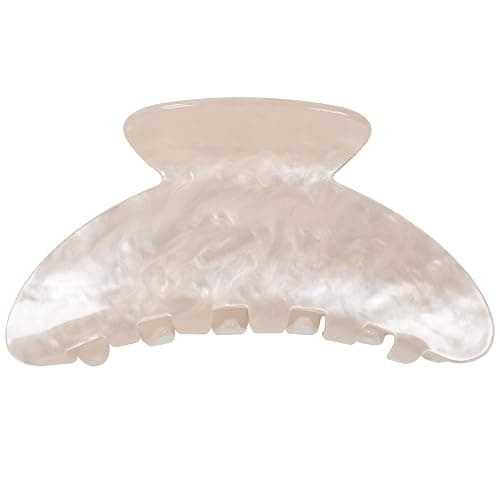 OWIIZI Durable Acetate Hair Clips for Women 4.13" Larger Claw Clips (White) | Non-slip Strong Hold Ponytail Barrette,Sturdy Butterfly Claw,Cute Hair Accessories for Girls Long Thick Thin Curly Hair thumbnail 2