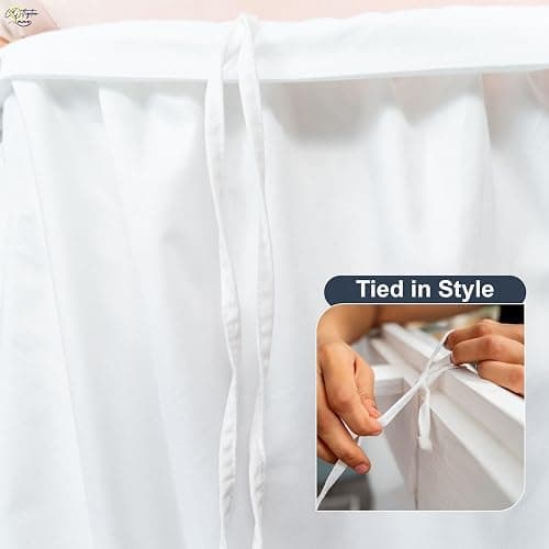 Cottington Lane Ruffled Dorm Room Bed Skirt Twin XL 36 Inch Drop, Hotel Quality Premium 1800 Brushed Microfiber Twin Extra Long College Dust Ruffle, White thumbnail 7