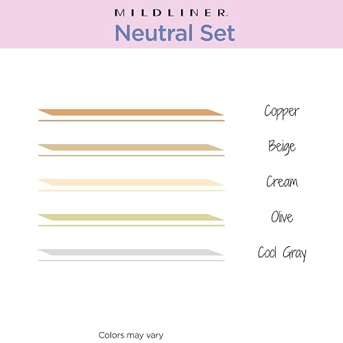 Zebra Pen MILDLINER No Bleed Highlighter, Neutral Vintage, Dual Tip, 5-Pack thumbnail 4