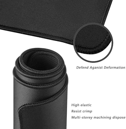 YEBMoo Gaming Mouse Pad XXL Extended Desk Pad & Thick Large (800x300x3 mm) Computer Keyboard Mousepad Mouse Mat (80x30 Black) thumbnail 6