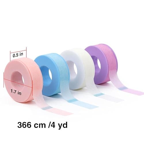 LZM Lash Tape for Eyelash Extensions,Eyelash Tape Silicone Gel Eyelash Extension Tape for Sensitive Skin Pain-Free Removal Lash Extensions Tape(0.5in x 4yd, 4Rolls,Mixed) thumbnail 3