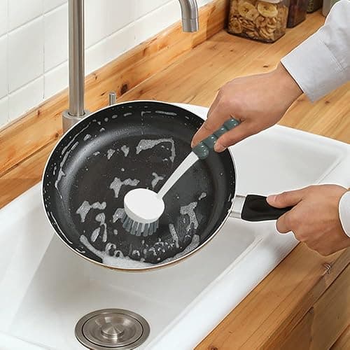CN1ST 6 PCS Cleaning Brush, Scrub Brush Set for Kitchen and Bathroom Household Use with Various Brushes for Cleaning Dishes, Tiles, Corners and Floors thumbnail 2