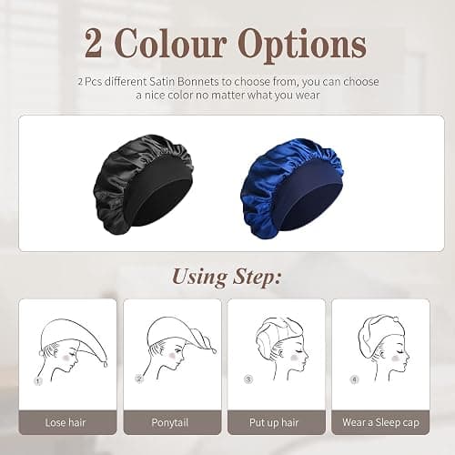SWEET VIEW Silk Bonnet Satin Bonnet, Silk Hair Wrap for Sleeping, Soft and Comfortable Silk Sleep Cap thumbnail 3