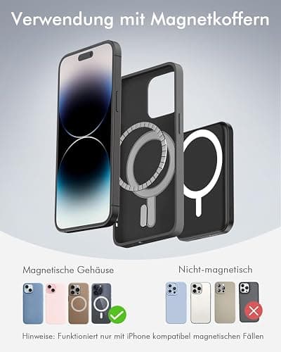 Podoru for Magsafe Powerbank iPhone 5000mAh,Powerbank mag-Safe mit Typ-C Kabel,Power Bank Magnetisch PD 20W Schnellladen,Powerbank mag-Safe für iPhone 17/16/15/14/13/12/All Series-Schwarz thumbnail 2