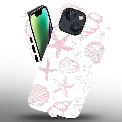 ZHEGAILIAN Case Compatible with iPhone 13/14, Cute Light Pink Shells Design Phone Case, Matte Mixed Double-Layer Hard Shell+Soft Silicone TPU Shock Protective thumbnail 2
