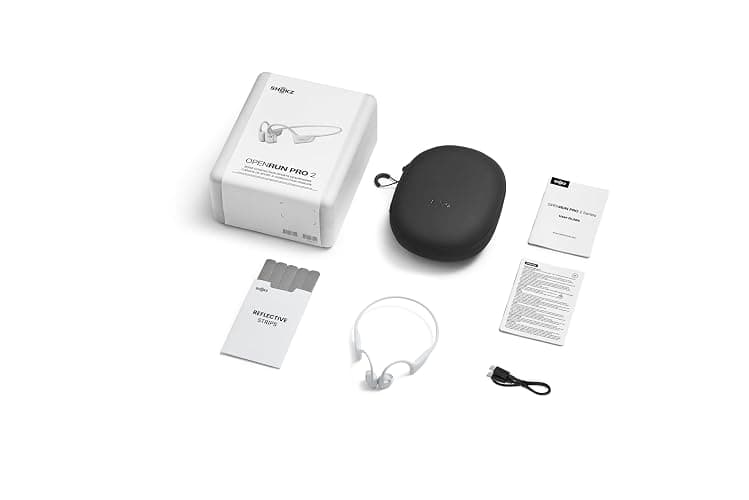 SHOKZ New OpenRun Pro 2 - Open-Ear, Bone Conduction Sport Headphones - with Reflective Strip - Sweat Resistant, Workout Headphones - Secure, Wireless, Comfortable Fit-Deep Bass and Smart Mic App - Standard - Silver thumbnail 9