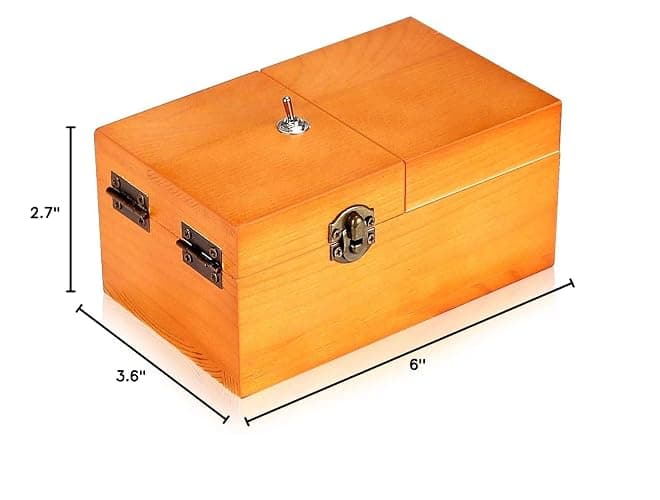 Calary Useless Box Turns Itself Off In Wooden Storage Box Alone Machine Fully Assembled in Box Gifts for Adults and Children thumbnail 3