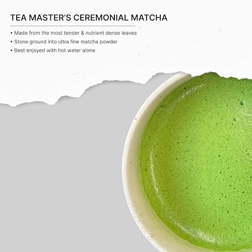 FKRO Organic Tea Master's Ceremonial Grade Japanese Matcha Green Tea Powder. 1st Harvest, Single Origin, Sugar-free. Flown in Fresh from Japan Every Month (30g/1.06oz) Tin thumbnail 2