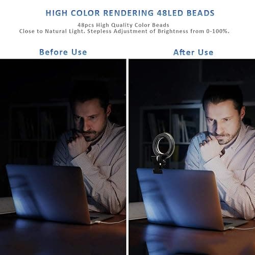 Cyezcor Video Conference Lighting Kit, Ring Light for Monitor Clip On,for Remote Working, Distance Learning,Zoom Call, Self Broadcasting and Live Streaming, Computer Laptop Video Conferencing thumbnail 2