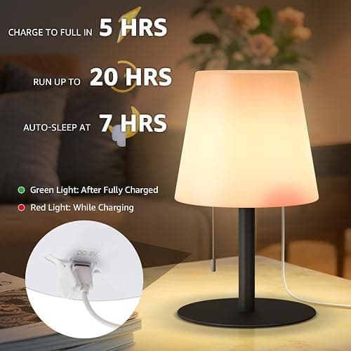 uuffoo Shower Lamp Waterproof 8 Colors, Shower Light Rechargeable Cordless Battery Operated, LED Outdoor Table Lamps Dimmable Portable for Indoor Outdoor Bathroom Home Patio (Black) thumbnail 4