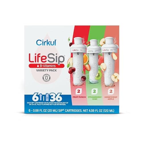 Cirkul LifeSip B-Vitamins Flavor Water Variety Pack, Makes 36 Drinks, No Sugar, Zero Calorie Drink Mix, (2 Fruit Punch, 2 Strawberry Kiwi, 2 Honeycrisp Apple) thumbnail 8
